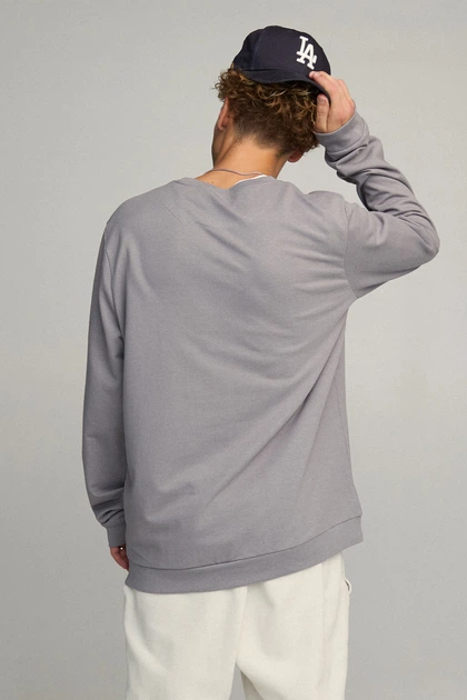 Світшот чоловічий OVERSIZE /no flis/ L сірий (BSMEG30011) - Фото 3 Світшот чоловічий OVERSIZE /no flis/ L сірий (BSMEG30011) - изображение 3