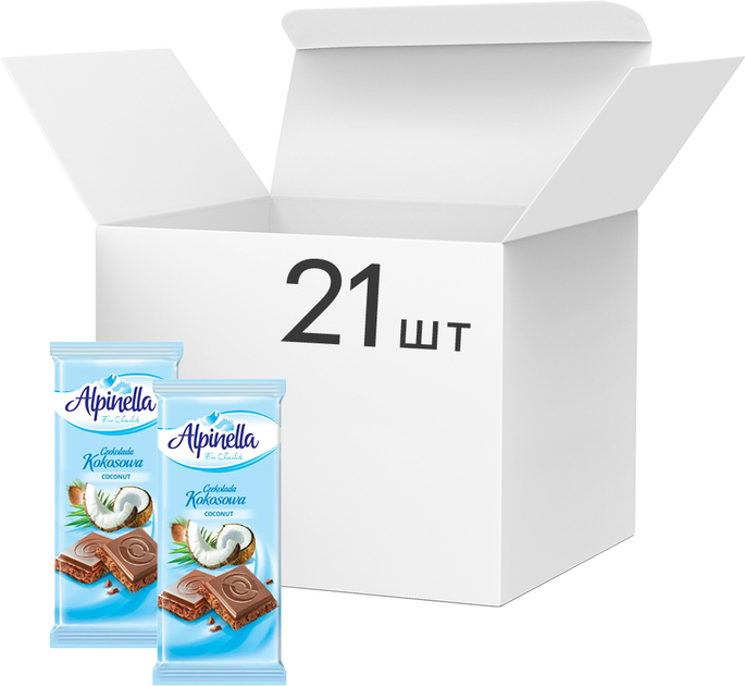 Упаковка шоколада Alpinella Кокос 90 г х 21 шт (5901806003019) – купить ...