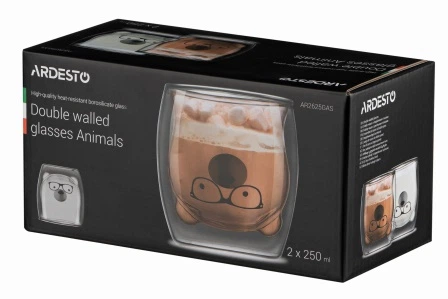 Набор чашек Ardesto Animals с двойными стенками AR2625GAS 250 мл, 2 шт. - Фото 2 Набор чашек Ardesto Animals с двойными стенками AR2625GAS 250 мл, 2 шт. - изображение 2