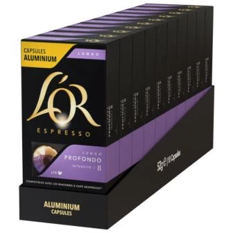Кава L'OR Lungo Profondo, 100 капсул Nespresso - Фото 1 Кава L'OR Lungo Profondo, 100 капсул Nespresso - зображення 1