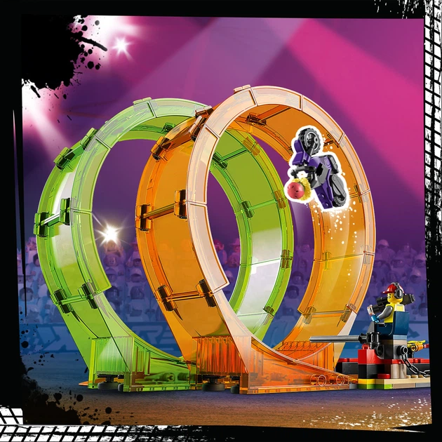 Zestaw klocków LEGO City Stuntz Kaskaderska arena z dwoma pętlami 598 elementów (60339) - obraz 5