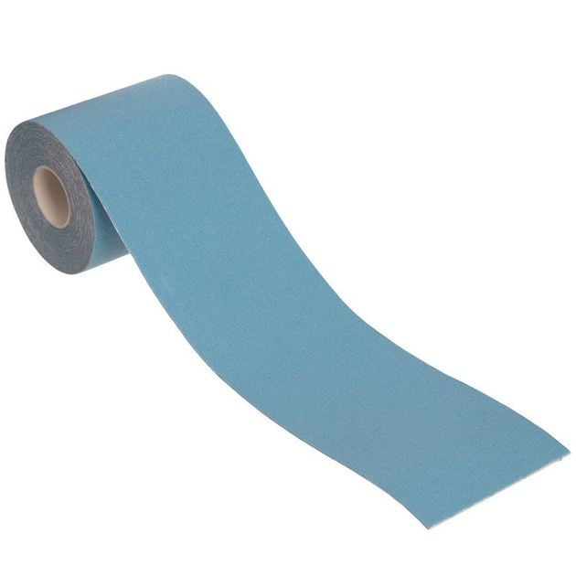 Широкий кінезіо тейп стрічка для тейпування спини шиї коліна 7,5 см х 5 м ZEPMA tape Блакитний (4863-7_5) - зображення 2