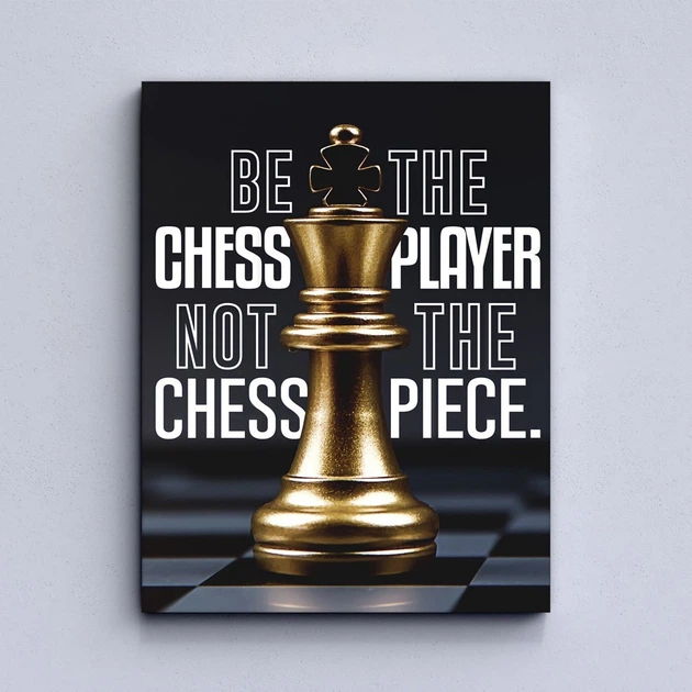 Картина Холстович Chess King Gold 110x150 см. Мотивацiйна картина для офісу, вітальні, спальні, інтер'єру - зображення 5