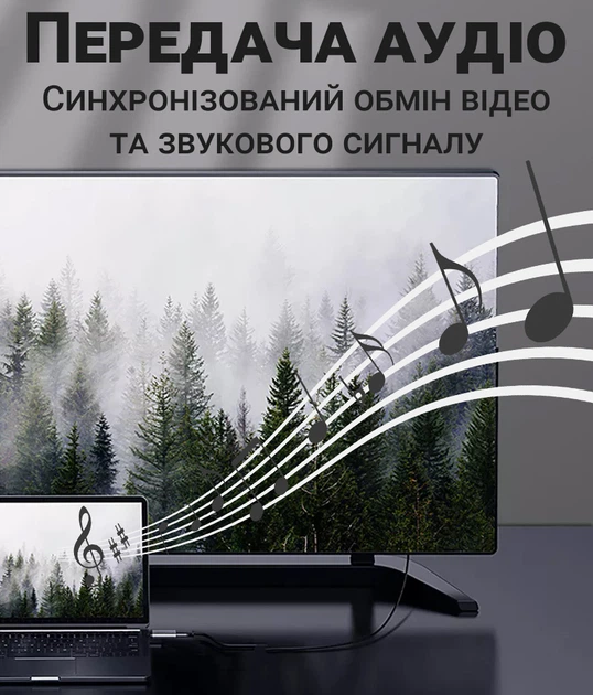 Адаптер, конвертер с Type-C на DisplayPort (DP1.4) для передачи 8K/60Hz видео Addap UC2DP-01, переходник для ноутбука, проектора, телевизора (0109) - изображение 6