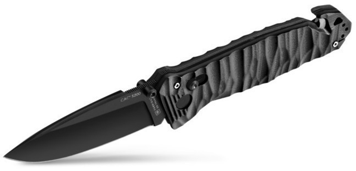 Нож Tb Outdoor CAC S200 Nitrox G10 рукоять стропорез стеклобой Чёрный (11060042) - изображение 2