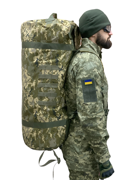 Тактический рюкзак сумка баул ВСУ 100 л пиксель ММ14 Кордура Cordura - изображение 1