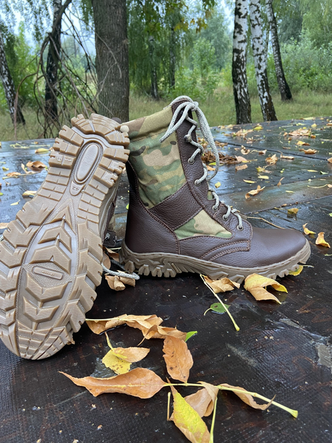 Берці осінні полегшені, взуття для військових KROK BО1, 43 розмір, коричневі, 01.43 - зображення 2