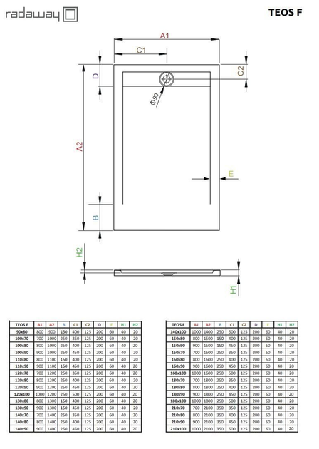 Душовий піддон RADAWAY Teos F 140x100 колір чорний HTF140100-54 - зображення 2