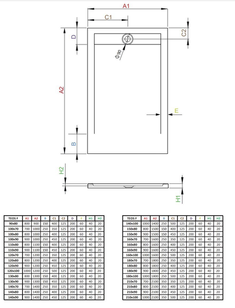 Душовий піддон RADAWAY Teos F 140x80 колір цемент HTF14080-74 - зображення 3