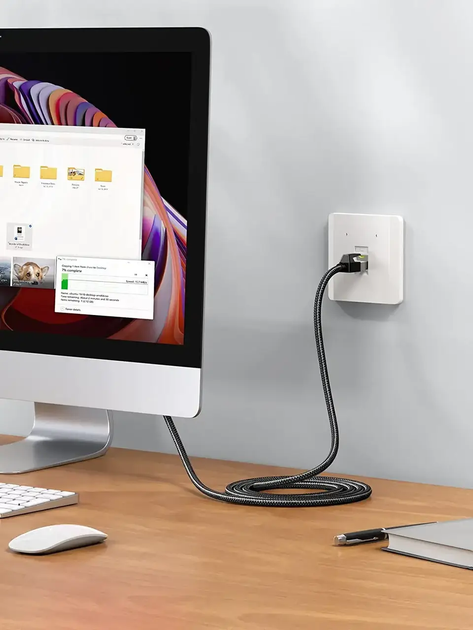Інтернет кабель Ugreen Ethernet RJ45 Cat 7 High Speed ​​Braided Internet Cord мережевий шнур 10 м Black (NW150) - зображення 7
