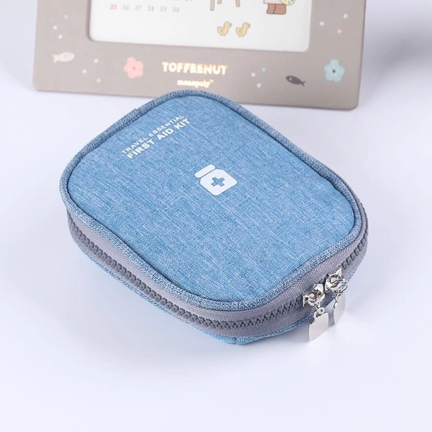 Аптечка сумка органайзер для медикаментів для подорожей для дому 14х11х3 см (473260-Prob) Синя - зображення 1