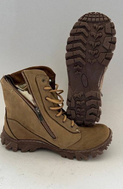 Зимові військові черевики на застібці-змійці Койот KH, підошва Energy (KH15-SHORT-ZM-WT-COY-EG-41) - изображение 1