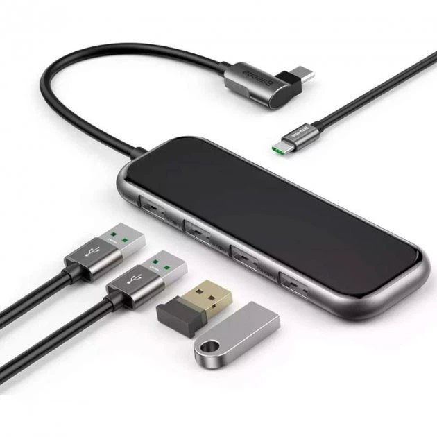 HUB адаптер BASEUS Multi-functional Type-C to 4 USB3.0 + Type-C PD CAHUB-EZ0G 60Вт - Фото 1 HUB адаптер BASEUS Multi-functional Type-C to 4 USB3.0 + Type-C PD CAHUB-EZ0G 60Вт - зображення 1