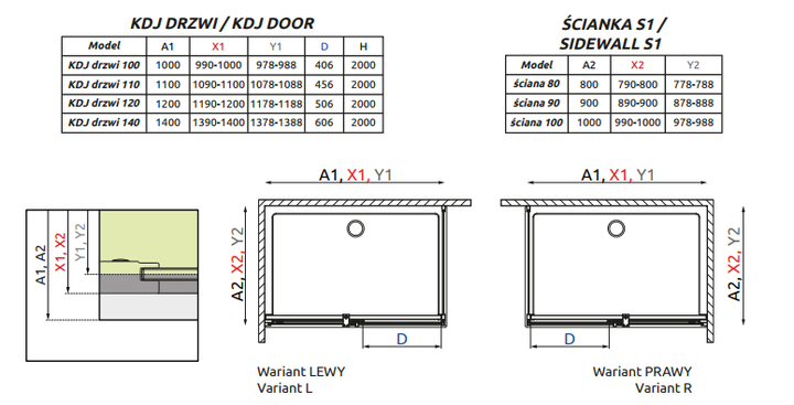 Душова кабіна RADAWAY Espera KDJ 100Lx90R 380495-01L+380230-01L+380149-01R в комплекті без піддону - зображення 4
