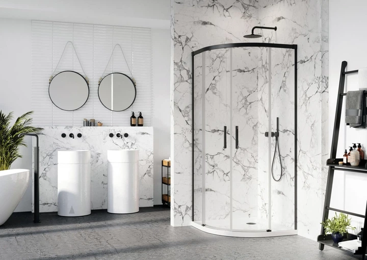 Душевая кабина RADAWAY Idea Black PDD 80Lx90Rx200 стекло прозрачное черный профиль 387139-01-01 + 387150-54-01 - изображение 4