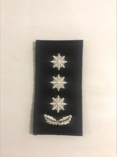 Пагон Шевроны с вышивкой Полковник полиции (чёрный фон-белые звёзды) раз. 10*5 см - изображение 1