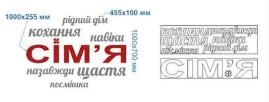 Интерьерная текстовая наклейка Семья добрые слова наклейки с надписями глянцевая 1000х700мм - изображение 2