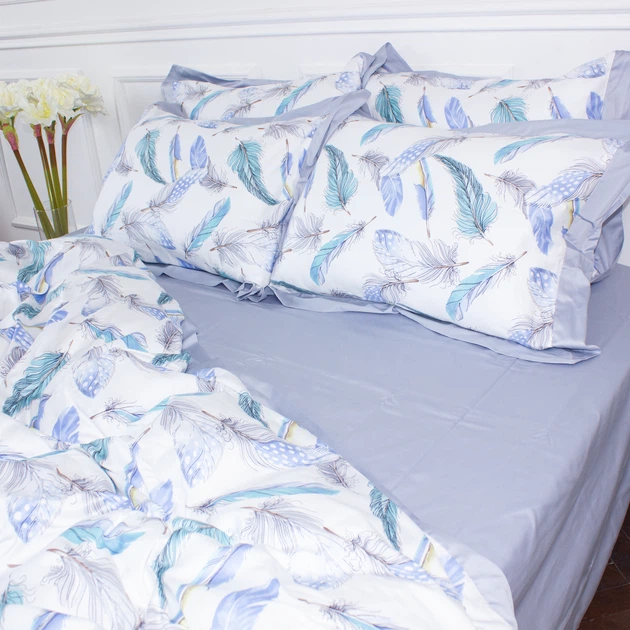Комплект постельного белья MirSon Satin print Elit Azure Jay 143х210 (2200005611654) - Фото 9 Комплект постельного белья MirSon Satin print Elit Azure Jay 143х210 (2200005611654) - изображение 9