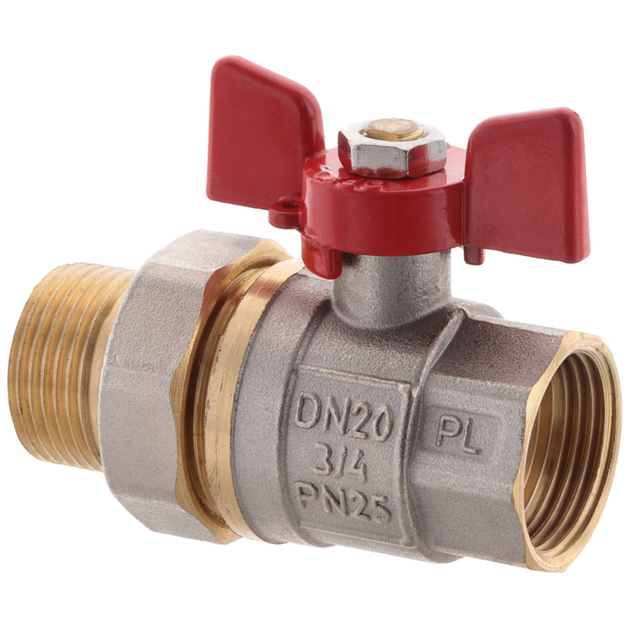 Кран с американкой 3/4" FERRO PL art. 400 (латунный шар) (FE0555 ...
