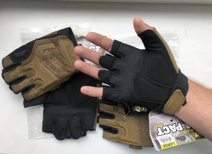 Тактические перчатки беспалые штурмовые Кайот бежевый/черный XL MXK-3 - зображення 2