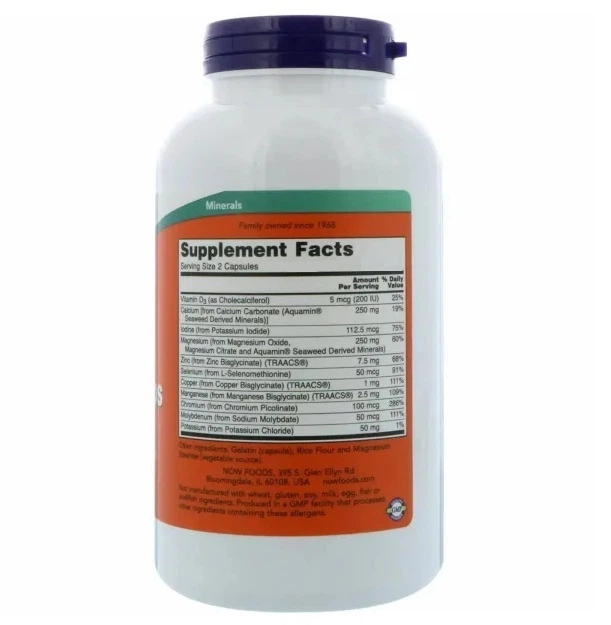 Мультиминеральный комплекс NOW Foods Full Spectrum Minerals 240 Caps - изображение 2