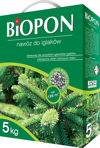 Удобрение гранулированное BIOPON для хвойных растений 5 кг (5904517086951) 