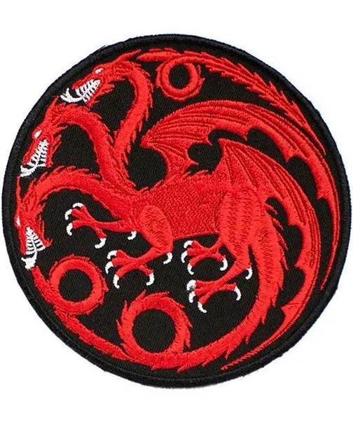 Шеврон красный трехглавый дракон (Игра престолов) на липучке Neformal 11 см (N0431M) - изображение 1