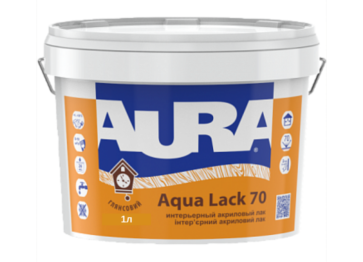 Акриловий лак Aura Aqua Lack 70 глянсовий 1л - зображення 1