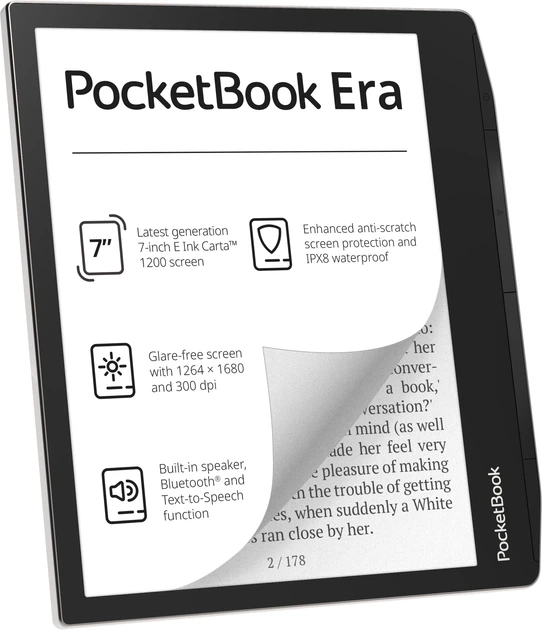 Електронна книга з підсвічуванням PocketBook 700 EraStardust Silver (PB700-U-16-WW) - зображення 4