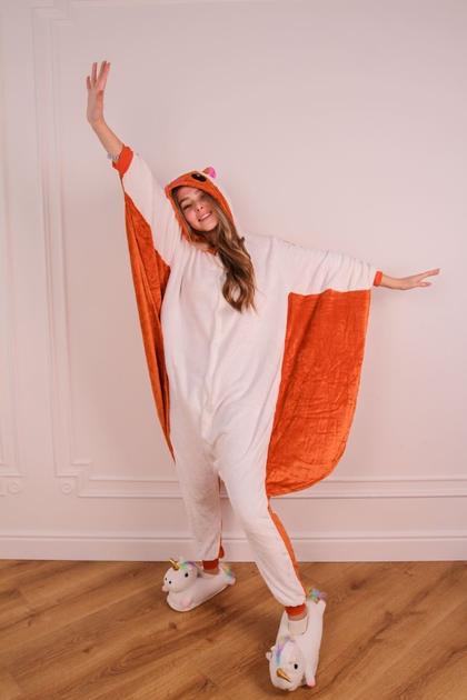 Пижама Кигуруми Белка Летяга Kigurumi Бело-коричневый M 155-165 см ...