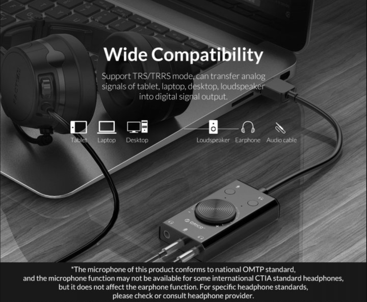 Звуковая карта Orico SC2-BK USB 2.0 внешняя стерео с регулятором громкости - изображение 7