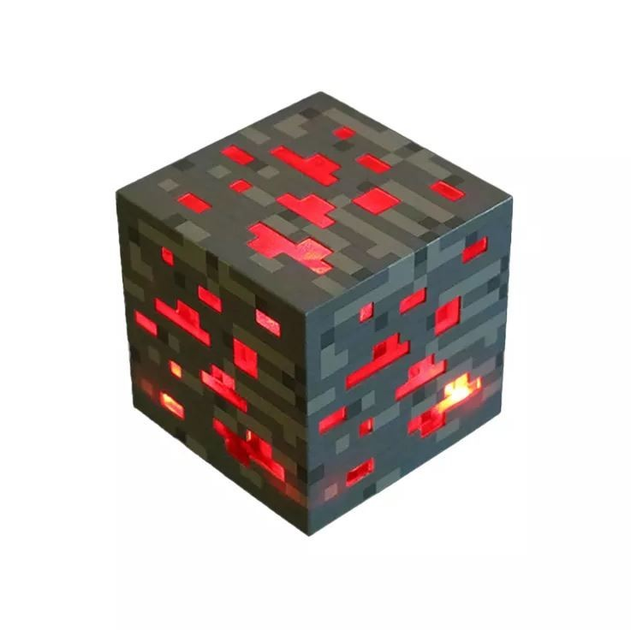 Блок ночник редстоун Майнкрафт 7.5см красный Minecraft аккумулятор ...