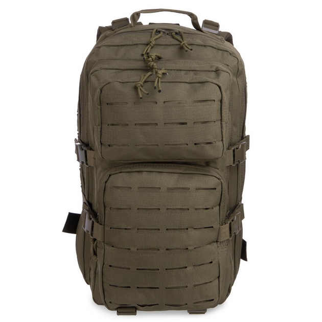 Штурмовой тактический рюкзак армейский военный походный для охоты 25 литров 43 x 25 x 14 см SILVER KNIGHT оливковый АНLK2021 - изображение 2