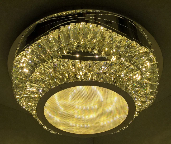 Люстра стельова кришталева LED з пультом C1784/500 Хром 18х50х50 див. - зображення 2