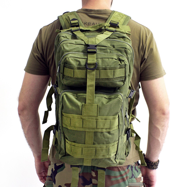 Тактический военный рюкзак MALATEC 30 литров оливковый - изображение 2