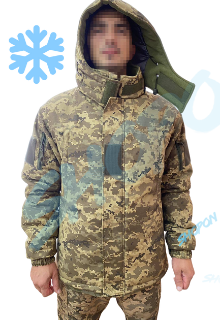 Куртка бушлат зимовий військовий, бушлат зимовий куртка військова піксель ЗСУ, розмір 56, Bounce HS-RD-0056 - зображення 1