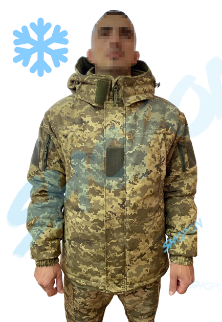 Куртка бушлат зимовий військовий, бушлат зимовий куртка військова піксель ЗСУ, розмір 60, Bounce HS-RD-0060 - зображення 2