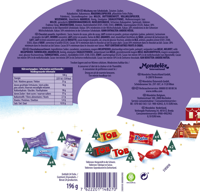 Набор Milka Шоколадные конфеты + Шоколад 8 вкусов 196 г (7622201148270 ...