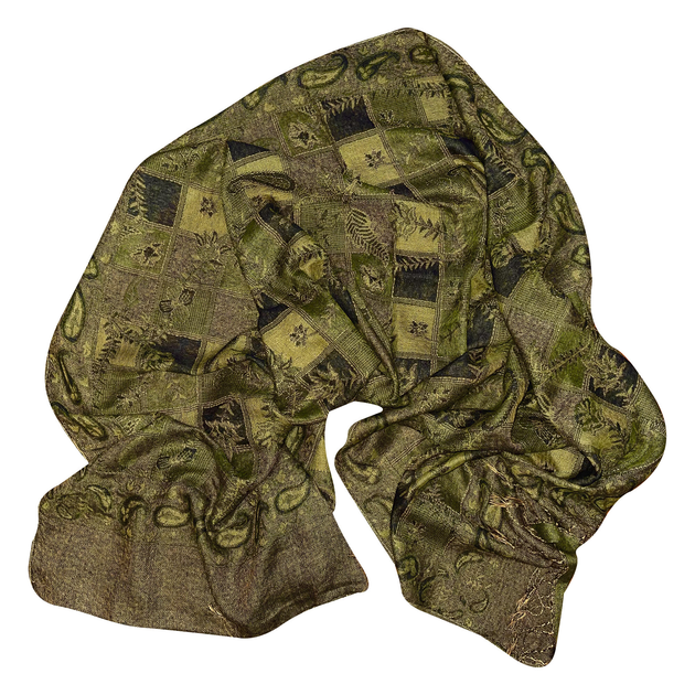 Шарф из вискозы зеленый Silk Route a-1501 170х70 см 