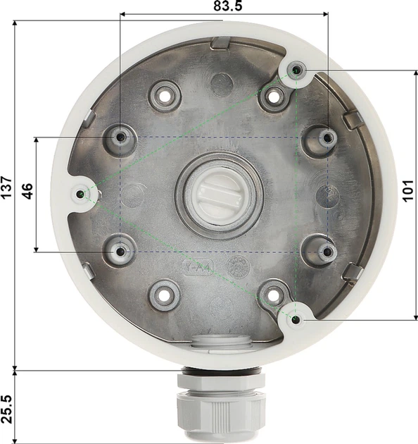 Монтажна коробка Hikvision DS-1280ZJ-PT6 - зображення 6