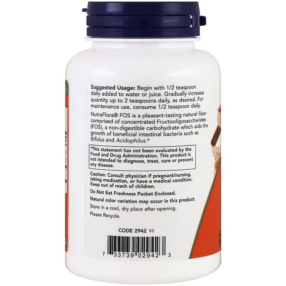 Пробиотик NOW Foods NUTRAFLORA FOS POWDER 4 OZ 113 g /23 servings/ - Фото 3 Пробиотик NOW Foods NUTRAFLORA FOS POWDER 4 OZ 113 g /23 servings/ - изображение 3
