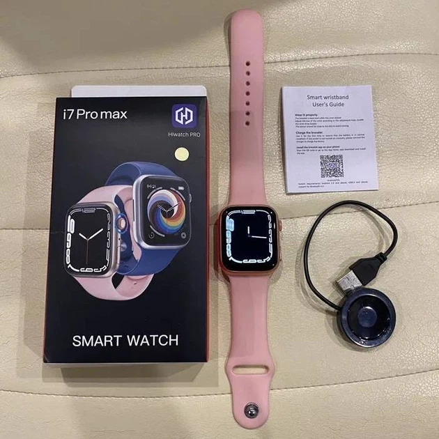 Умные Часи I7 Pro Pink Smart Watch Пульсометр,Тонометр - зображення 2