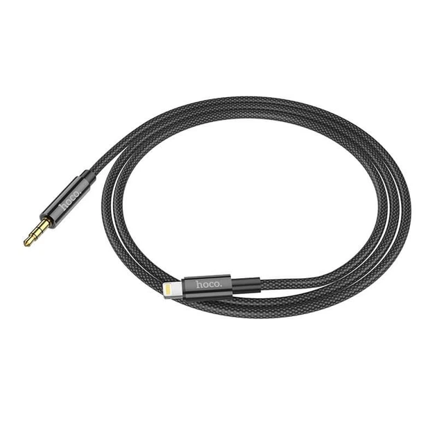Кабель переходник Lightning на 3,5 mini Mini-Jack (AUX) HOCO digital audio conversion cable (1м, ЦАП). Black - Фото 2 Кабель переходник Lightning на 3,5 mini Mini-Jack (AUX) HOCO digital audio conversion cable (1м, ЦАП). Black - изображение 2