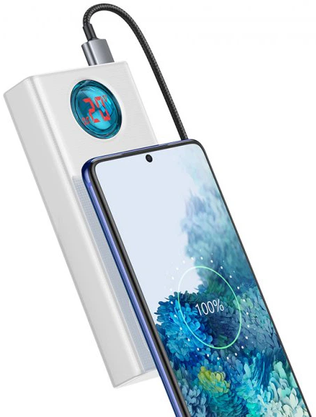 УМБ Baseus Amblight Digital Display Quick Charge 65 Вт 30000 мАг White (PPLG-A02) - зображення 4