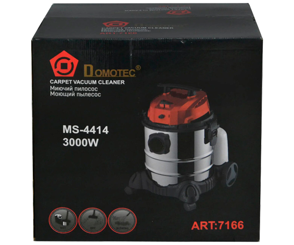 Пилосос миючий (професійний) 20 л Domotec MS-4414 червоно-білий 3000W (MS-4414_3833 - Фото 7 Пилосос миючий (професійний) 20 л Domotec MS-4414 червоно-білий 3000W (MS-4414_3833 - зображення 7