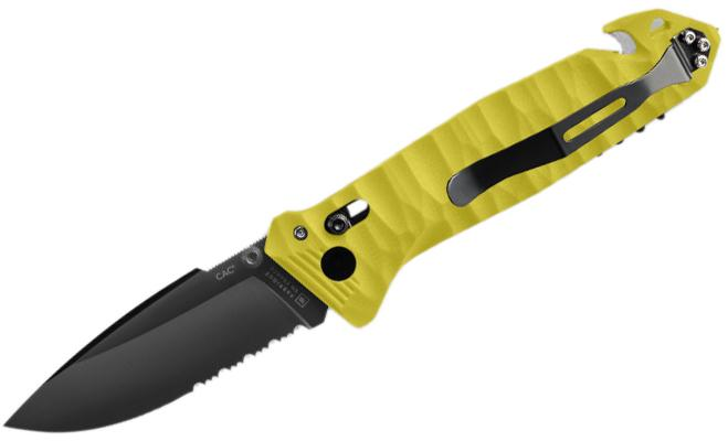 Нож Tb Outdoor CAC Nitrox PA6 стропорез штопор стеклобой Желто-серый (11060112) - изображение 1