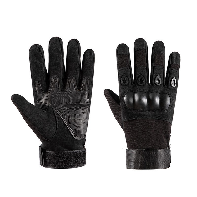 Тактичні рукавички з пальцями чорні розмір L - зображення 1
