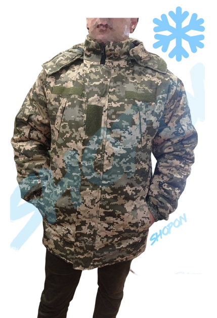 Куртка бушлат зимовий військовий, бушлат зимовий куртка військова піксель ЗСУ, розмір 56, Bounce OS-JI-0056 - зображення 2