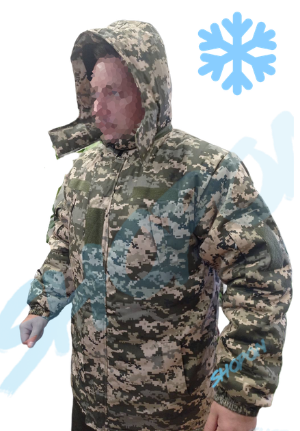 Куртка бушлат зимовий військовий, бушлат зимовий куртка військова піксель ЗСУ, розмір 52, Bounce OS-JI-0052 - зображення 1