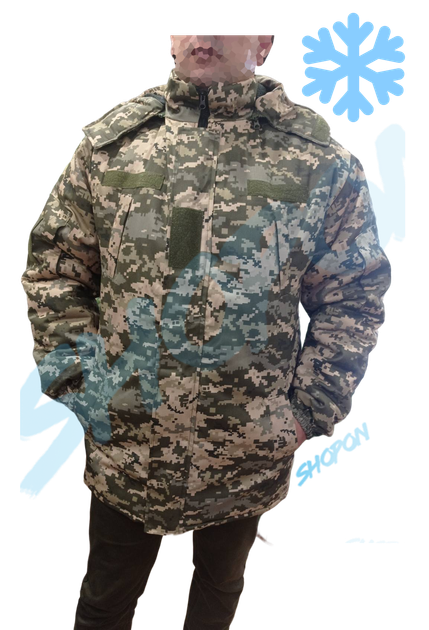 Куртка бушлат зимовий військовий, бушлат зимовий куртка військова піксель ЗСУ, розмір 50, Bounce OS-JI-0050 - зображення 2